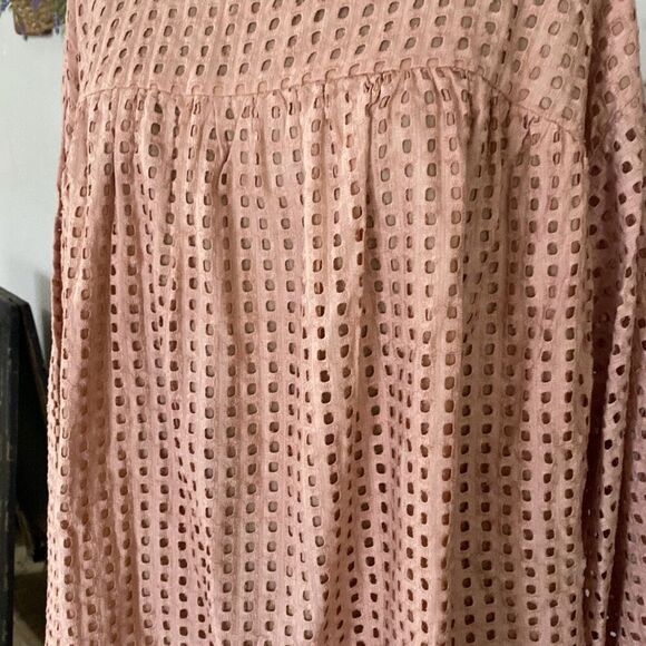 NWT ASOS maternity shirt size 14 blush color long sleeved smocked top mock neck - Picture 3 of 12